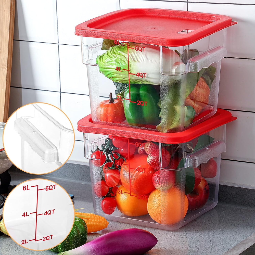 Ziliny 3 Sets 6 Qt Square Food Storage Containers with Lids Dough Proofing Bu...