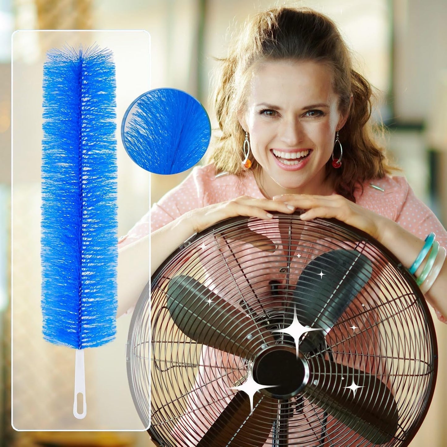 Fan Cleaner Brush,Fan Brush Cobweb Duster Microfiber Duster Ideal for Ceiling Duster, Household Duster Curtains,Fan Cleaner for Box Fan(2PCS)