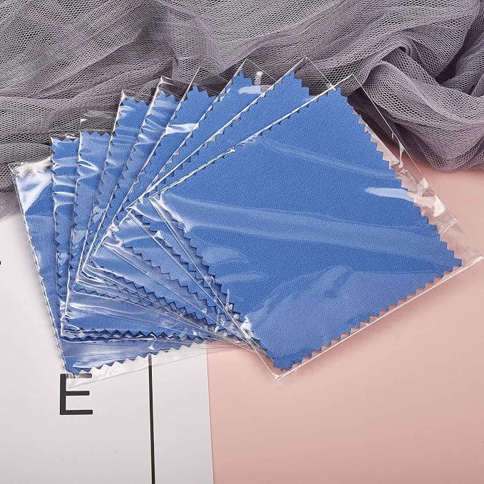 SEVENWELL 50pcs Jewelry Cleaning Cloth Dark Blue Polishing Cloth - Image 6