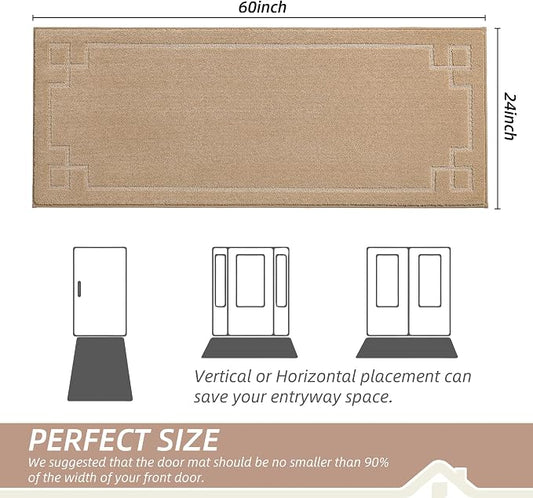 BEQHAUSE Door Mat 24" x 60", Non-Slip Door Mats Indoor Entryway Rugs Washable - Image 2