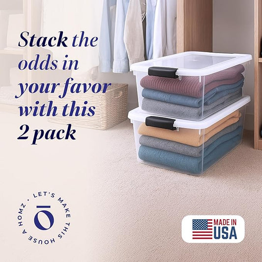 HOMZ 2-Pack Secure Latch, 64 Quart, and Office Organization - Image 2