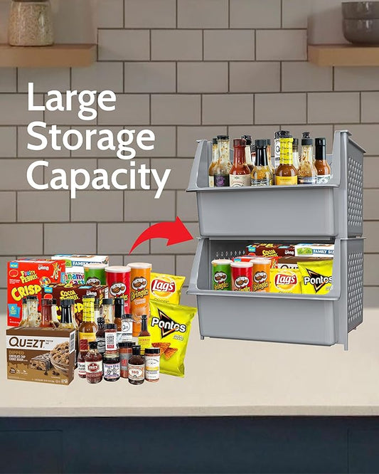 TidyFriend Plastic Stackable Storage Bins - Image 2