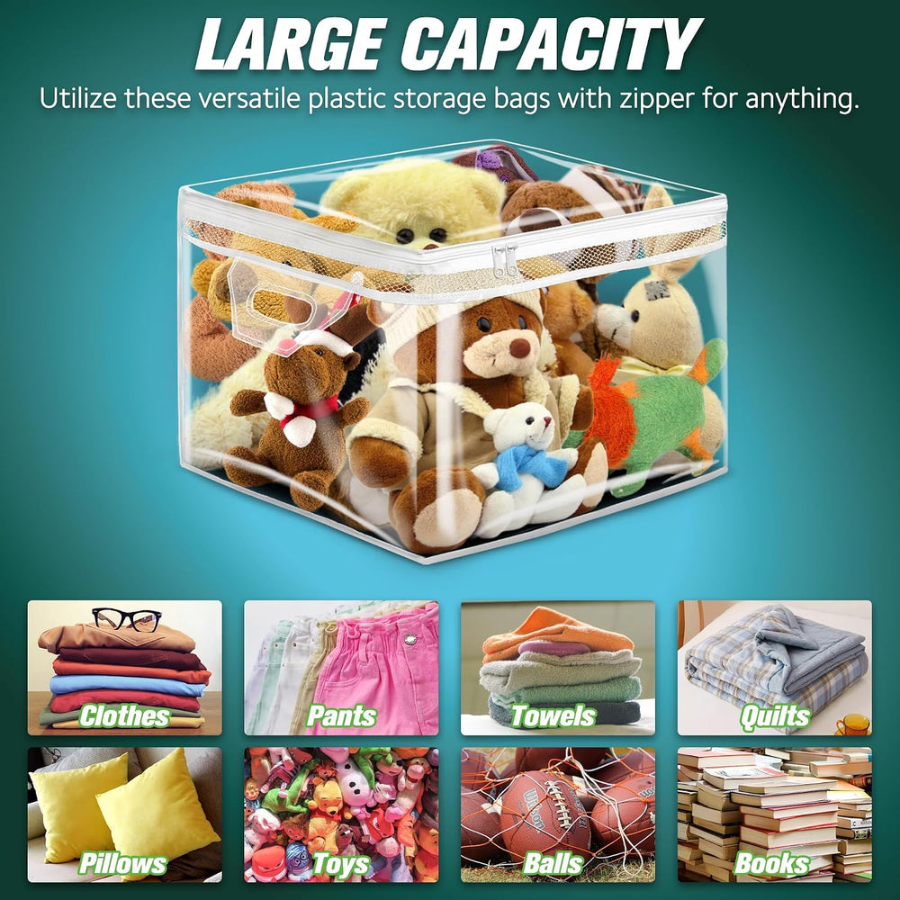 HIBAG 10 Gallon Large Storage Bag for Clothes, Zipper Clothing Storage Bag, C...