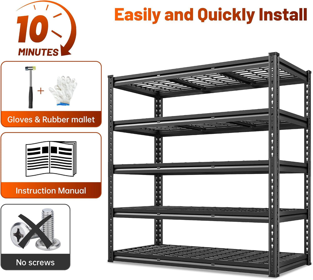 REIBII 48‘’W Garage Shelving,Adjustable Reinforcing Wire Mesh for Basement