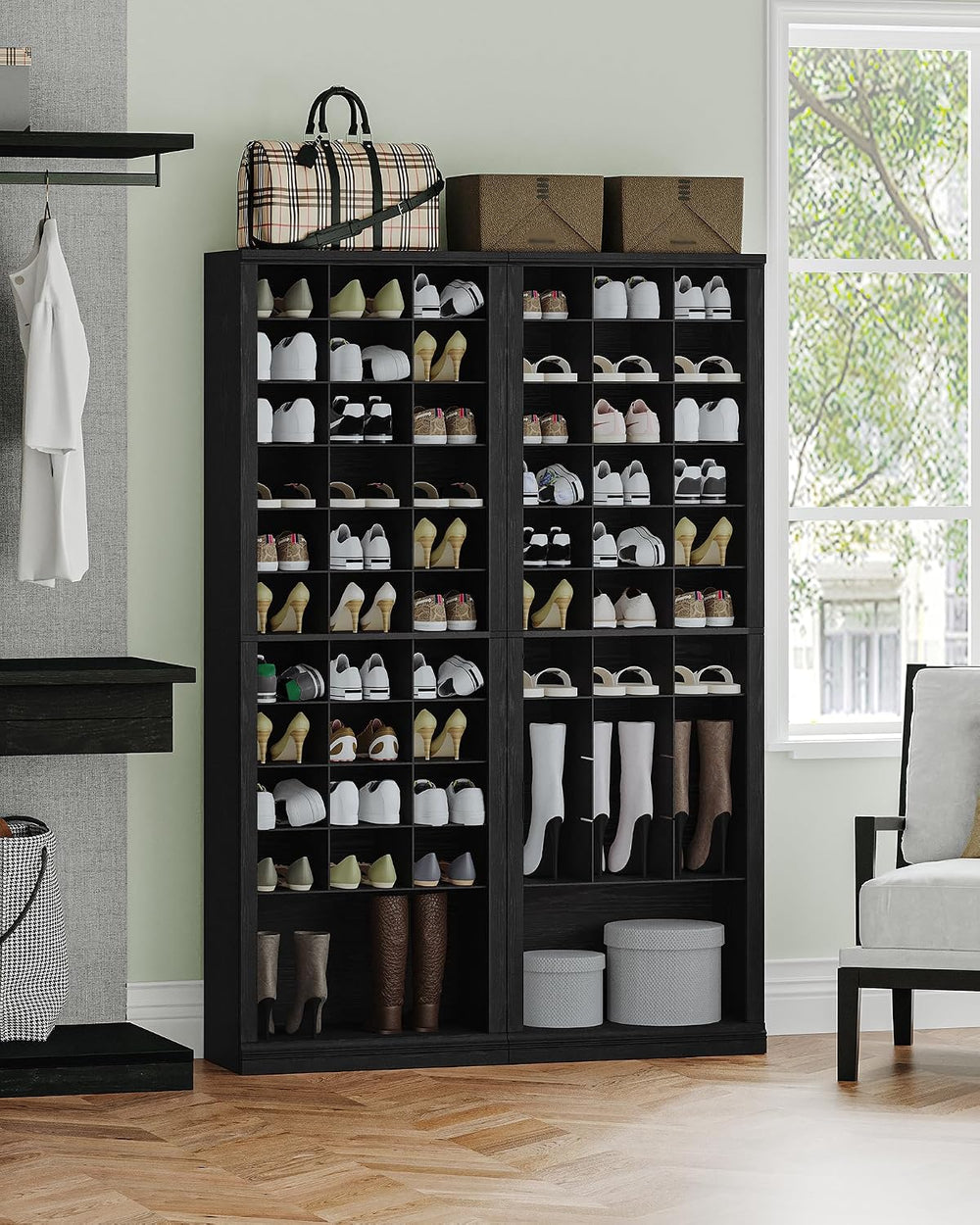 Hzuaneri 11 Tiers Shoe Storage Cabinet, Tall Shoes Cabinet with Cubby