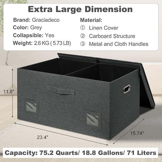 75 Quarts Extra Large Decorative Storage Bins - Image 2