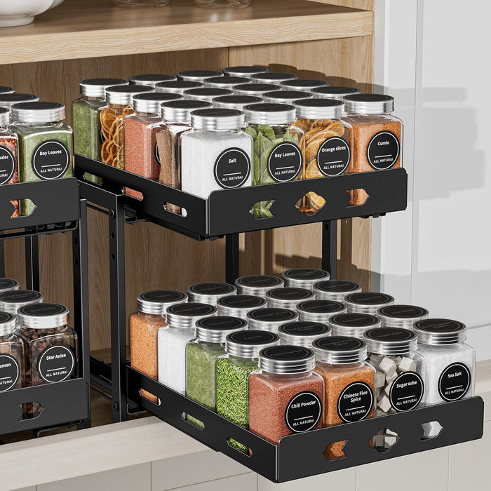 BOIVSHI Pull Out Spice Rack, Save Cabinet Space, 9.7''Wx10.8''Dx9.2''H
