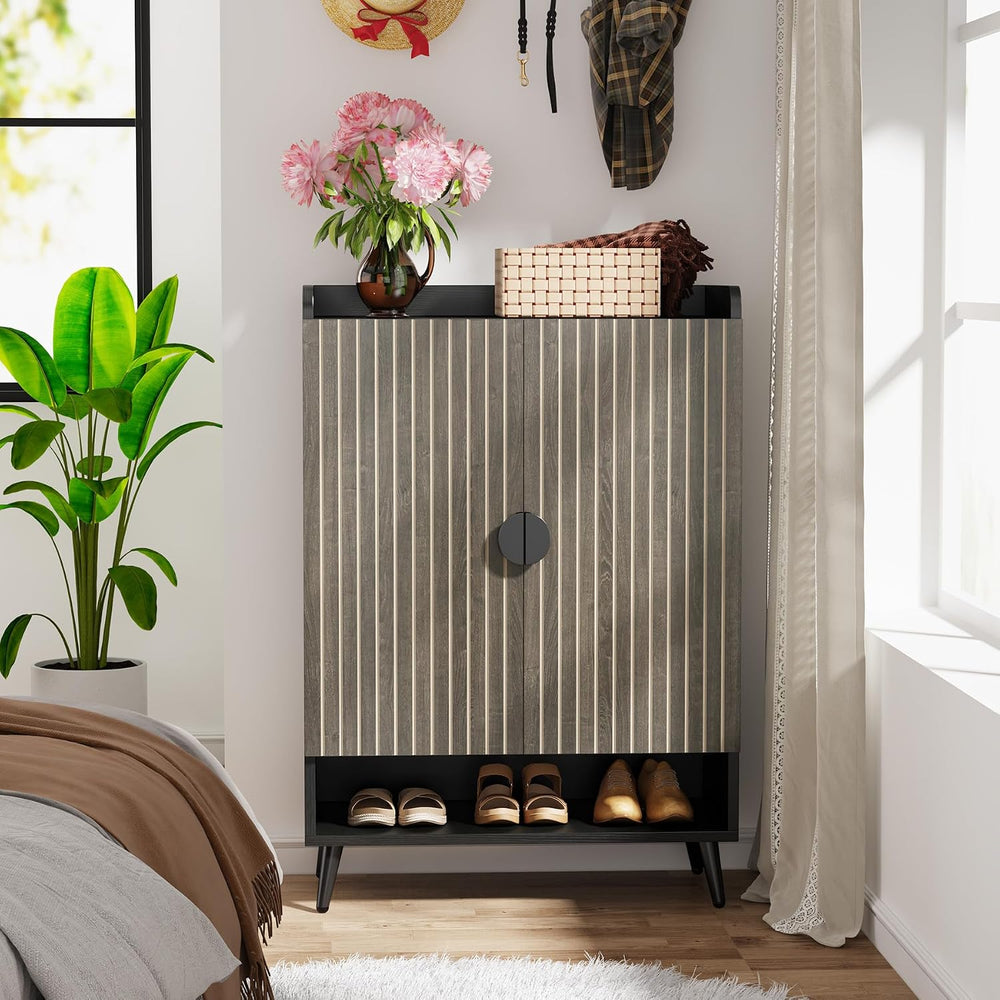 Tribesigns Shoe Cabinet with Doors, 7-Tier Shoe Storage Cabinet with Adjustab...