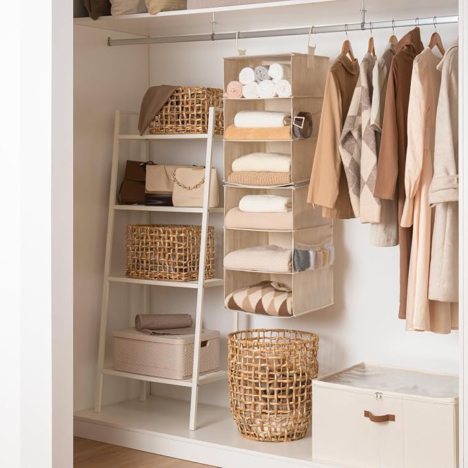 StorageWorks 6-Shelf Jumbo Closet Organizers, Two 3-Shelf Separable Hanging - Image 9