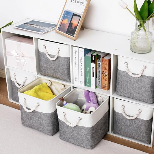 11 x 11 Inch Storage Cubes, 6 Pack Large Collapsible Fabric Storage Bin - Image 2