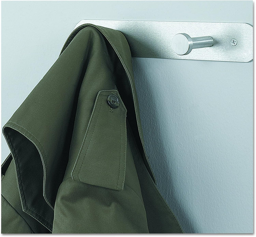 Safco Nail Head Wall Coat Rack - Durable Metal Satin Aluminum Hooks - Easy In...