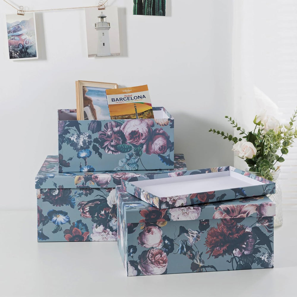 Soul & Lane - Elegance in Bloom Decorative Boxes with Lids, Set of 3