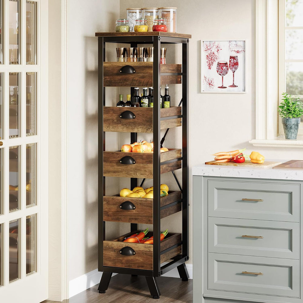 Tribesigns 5-Tier Kitchen Stand Fruit and Vegetable Storage Rack Set of 2