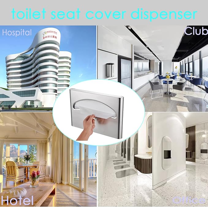 Commercial Toilet Seat Cover Dispenser, Wall Mount, 250 Single Seat Covers - Image 7