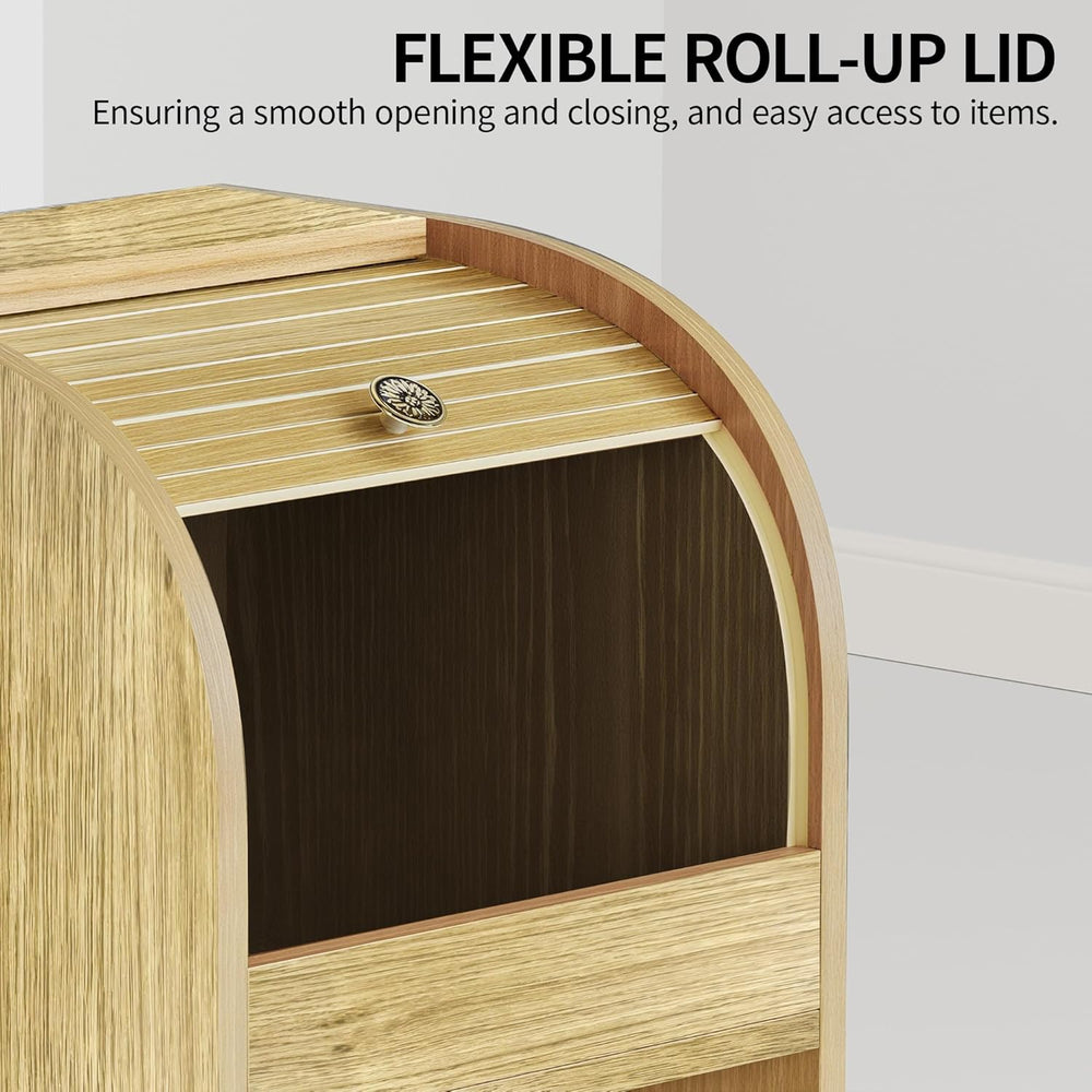 Wood Color Vegetable Storage Bin with Wheels & Ventilation