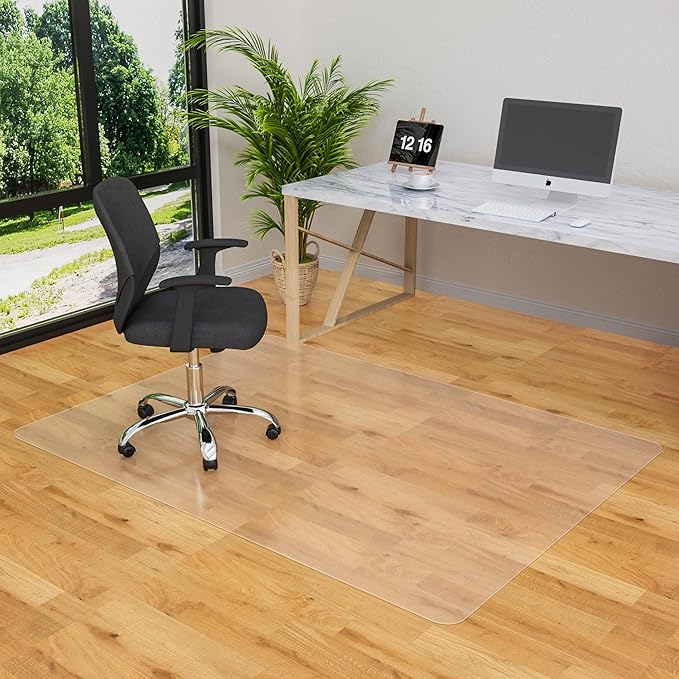 Large Office Chair Mat for Hardwood Floor- 46" x 72" Clear Computer Desk Chair - Image 8