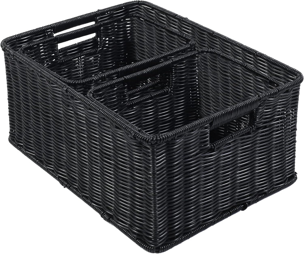 HOONEX Large Wicker Baskets for Storage, Woven Plastic
