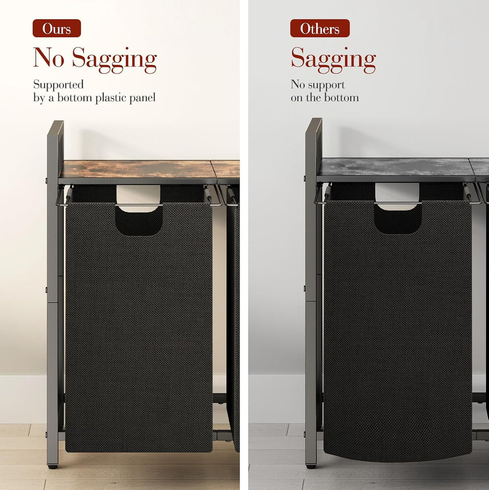 Kitstorack Laundry Basket Organizer, Laundry Hamper with Shelf & 2 Pull-O...