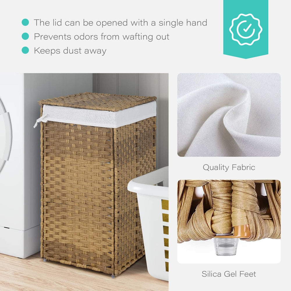 Paylesshere Laundry Basket Handwoven Laundry Hamper 90L/110L Foldable Rattan ...