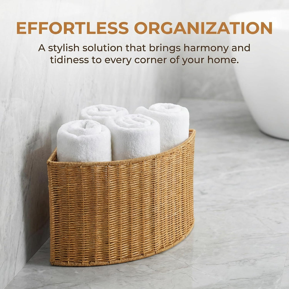 Corner Storage Basket Triangle Storage Box Sturdy Space Saving Fan Shape Narr...