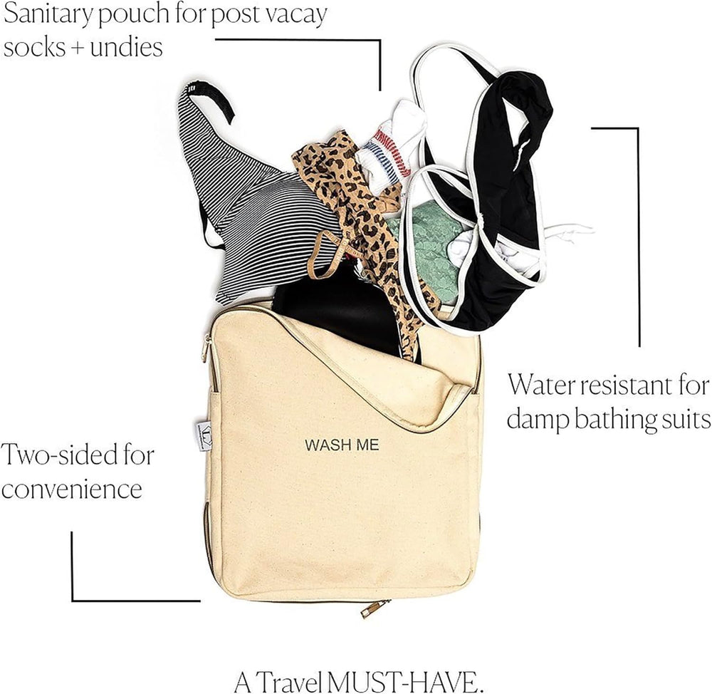 Two-Sided Travel Laundry Bag/Packing Cube for Travel (NATURAL)
