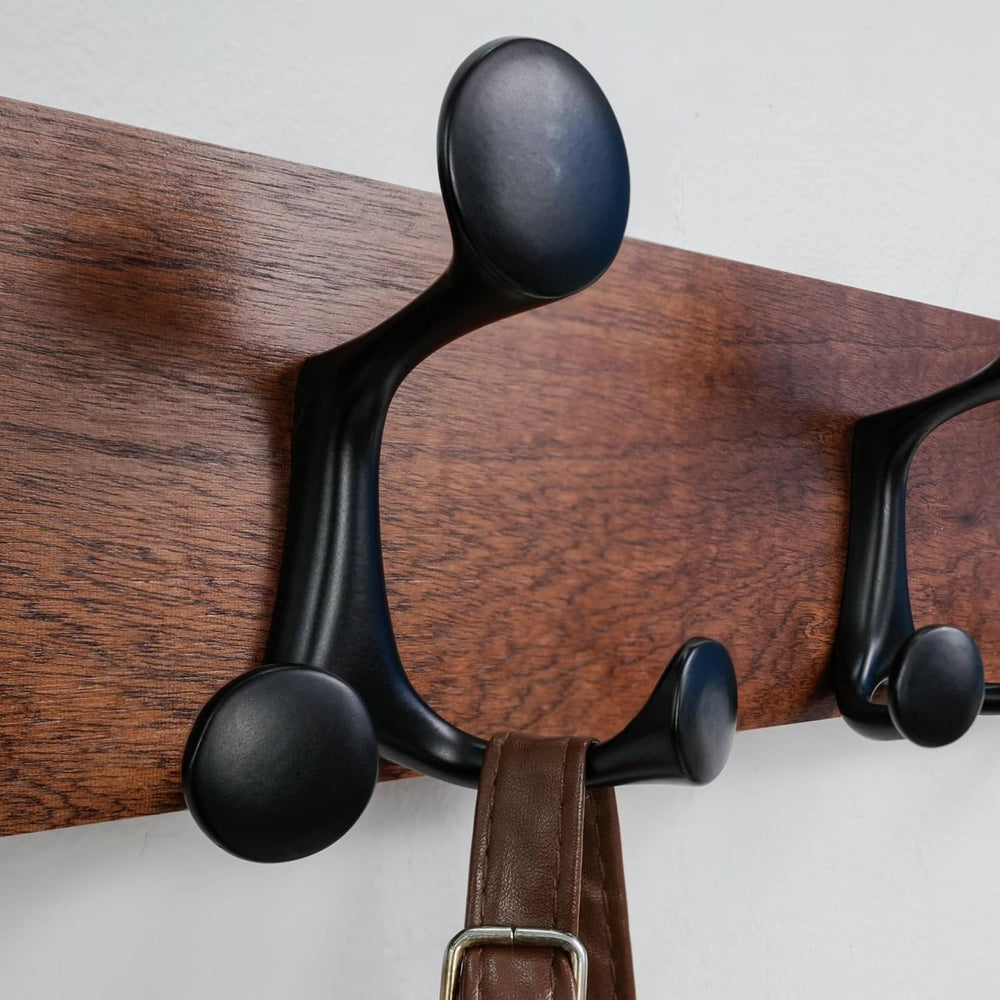 SKOLOO 36-Inch Wood Coat Rack Wall Mount with 6 Triple Hooks - Ideal for Fami...