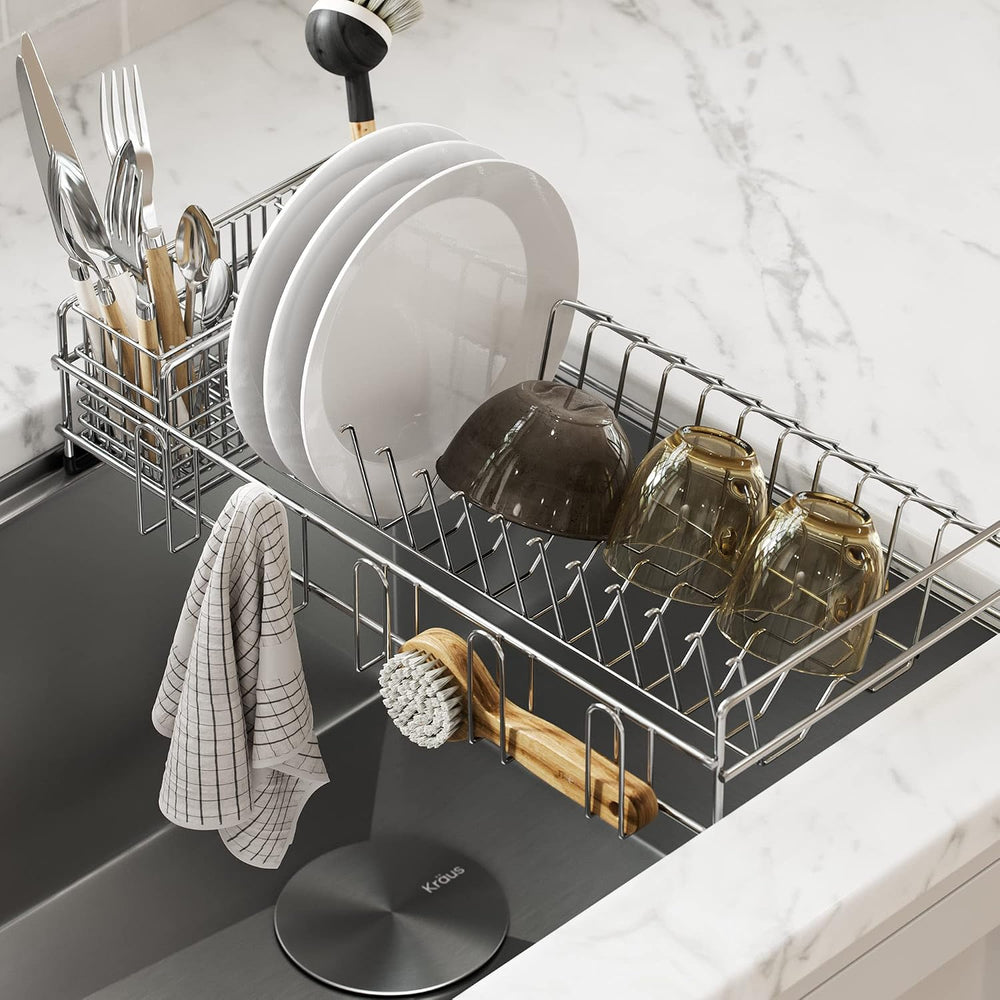 Kraus Workstation Kitchen Sink Dish Drying Rack Drainer and Utensil Holder, 1...