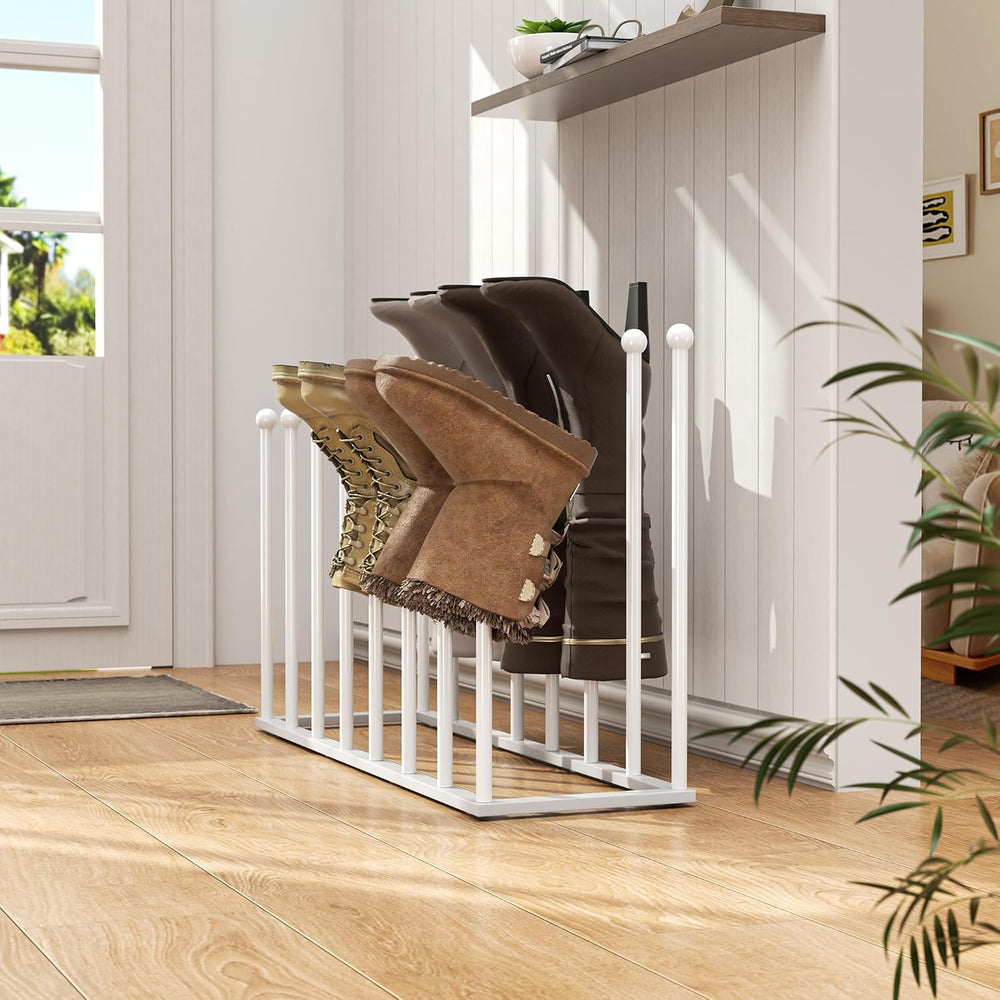 Freestanding Boot Rack, Shoe Storage Organizer Fit for 8 Pairs, White