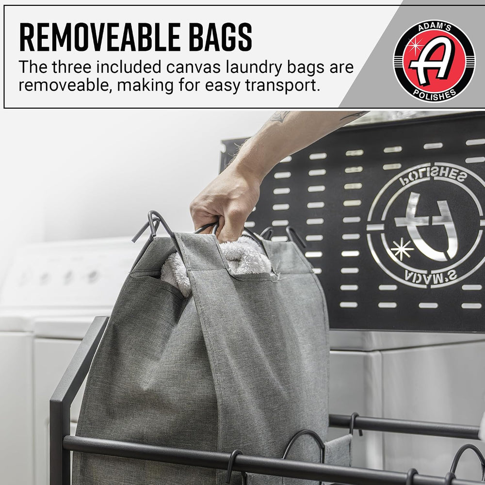 Adam's Polishes Detailing Towel Cart for Dirty Laundry, Cloths, Rags, Clo...