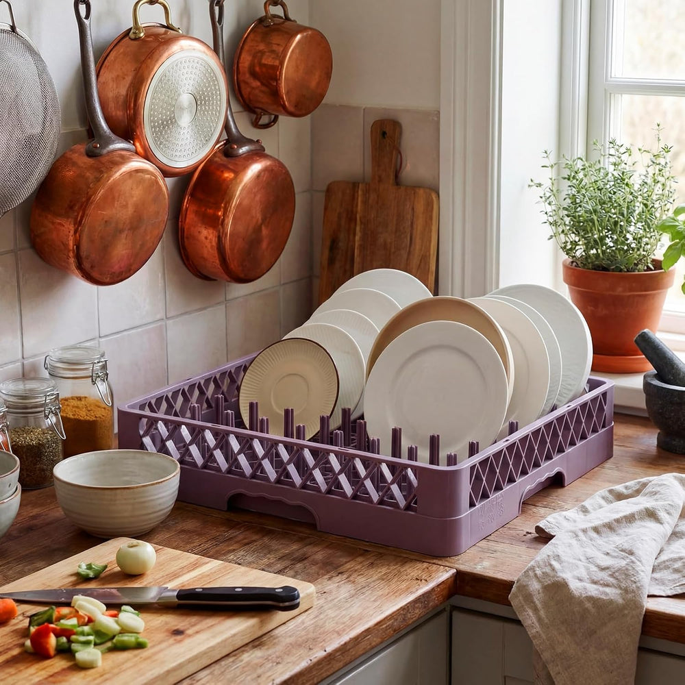 Aurelema 1 Pack Commercial Dishwasher Tray Rack, Peg Dish, Purple