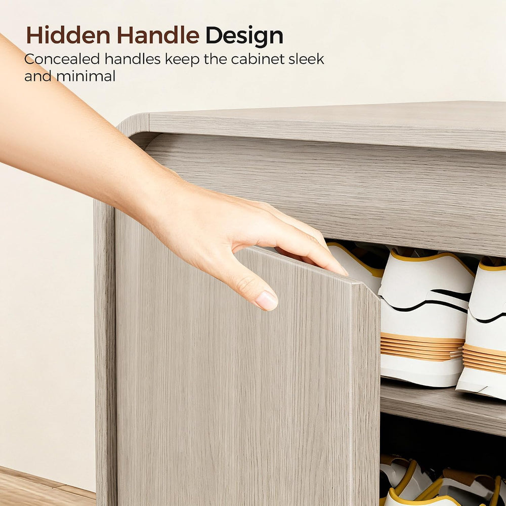 Homleke Modern Curved Entryway Shoe Storage Bench