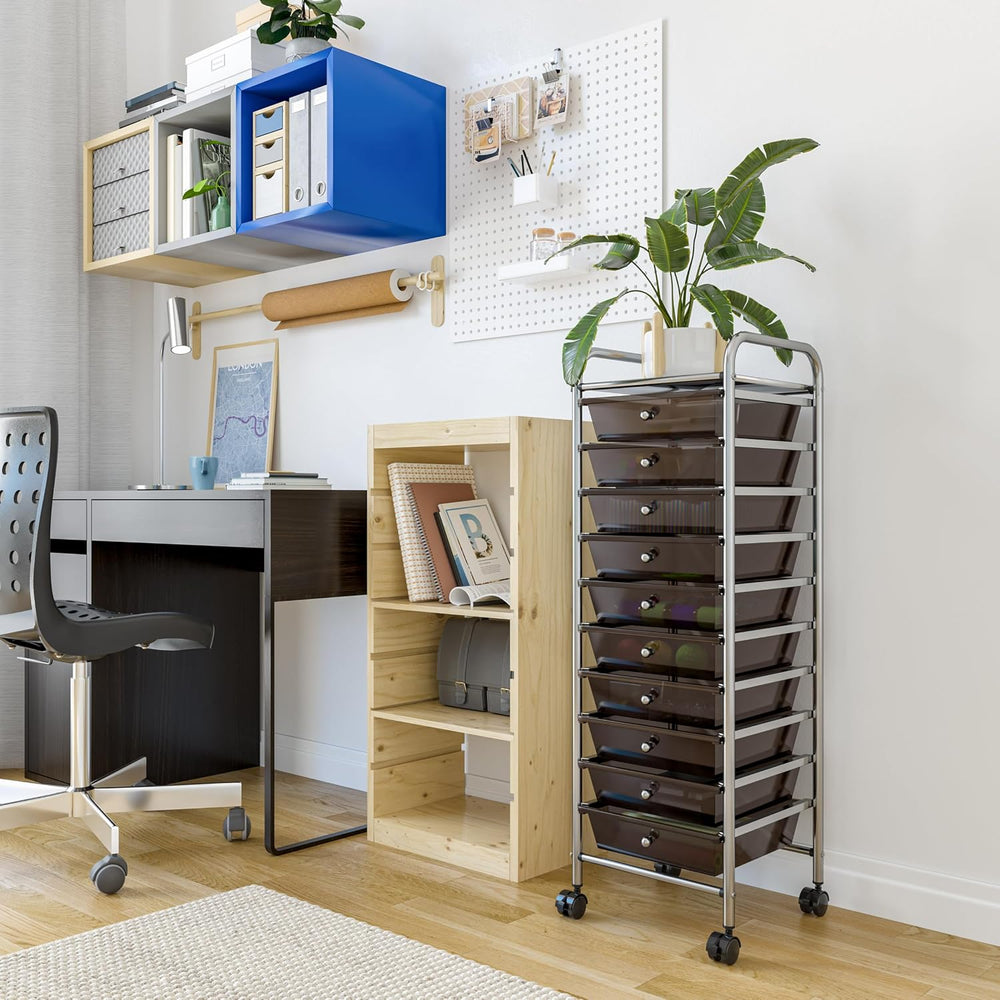 Seville Classics Rolling Utility Organizer Storage Cart, for Home Office, Sch...
