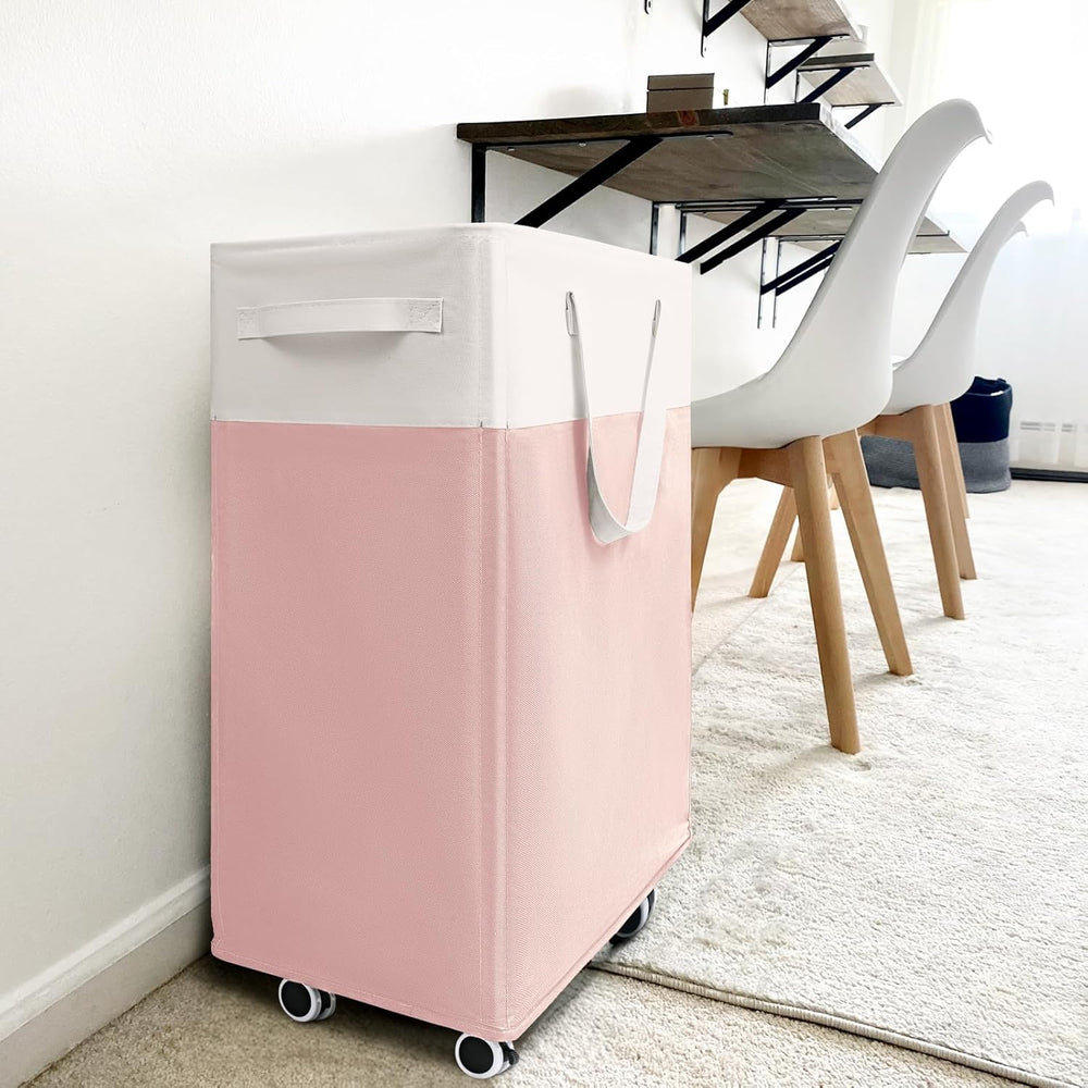 Goodpick 2-Pack Laundry Hamper with Wheels, Dorm Essentials for Girls,75L