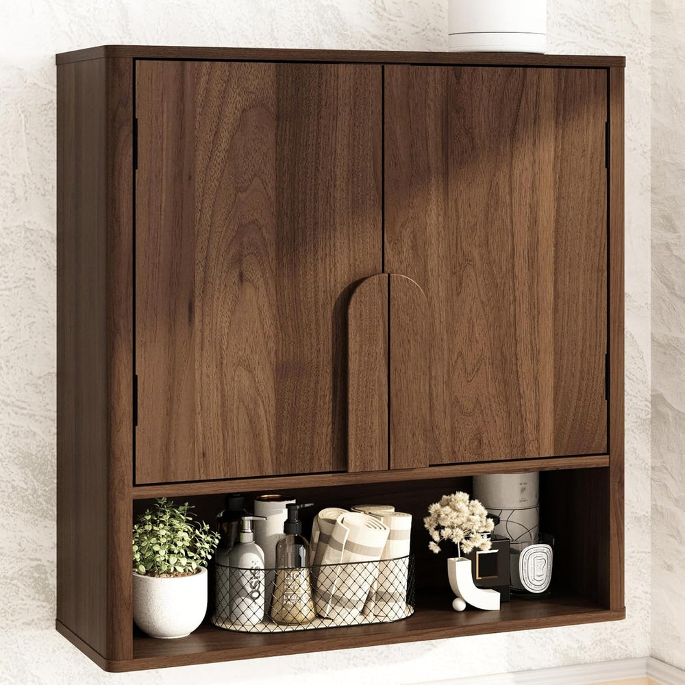 RUSTOWN Wall Mounted Bathroom Cabinets with Rounded Edges & Curved Handles