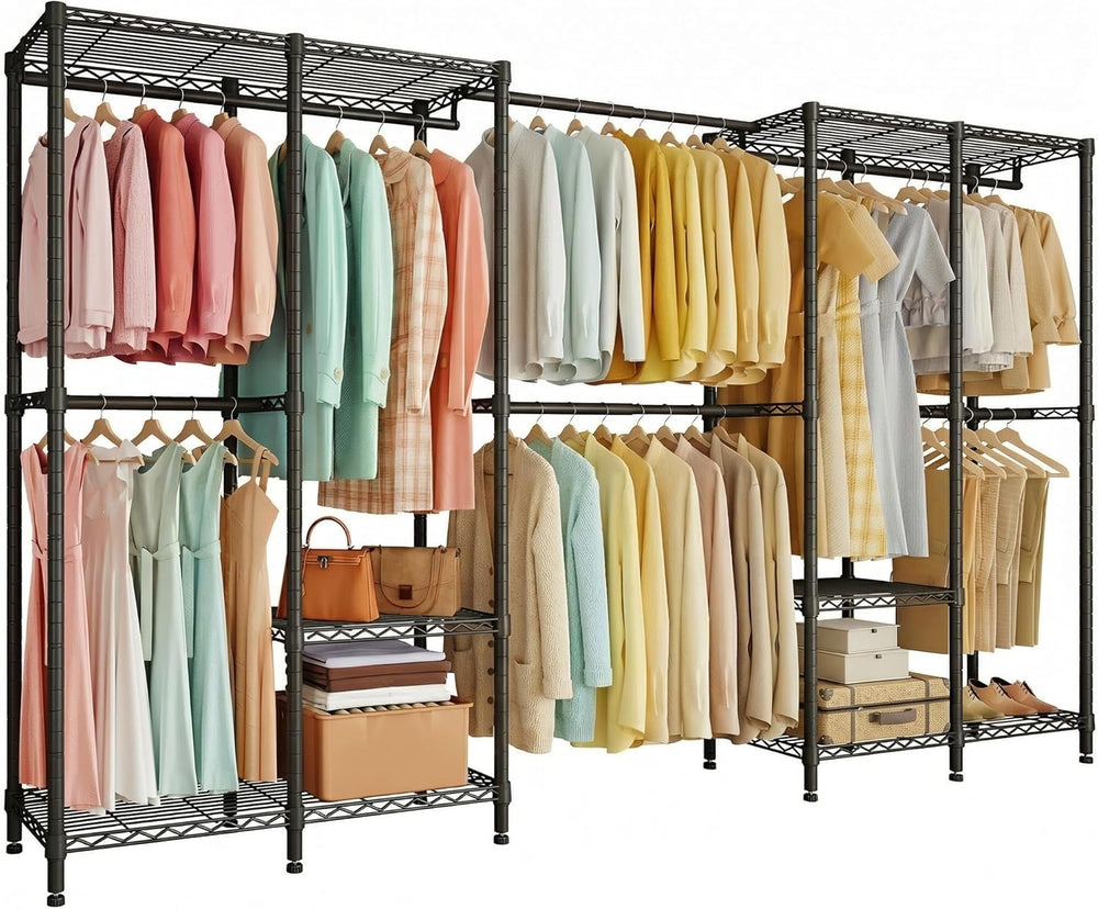 M1 Heavy Duty Clothes Rack, Expandable Clothing Rack, Black