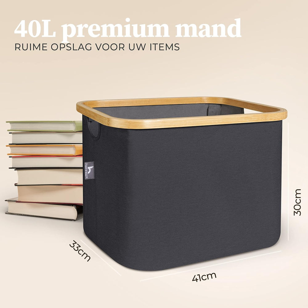 Hennez 40L Storage Basket For IKEA Kallax - Foldable Small Basket for Laundry...