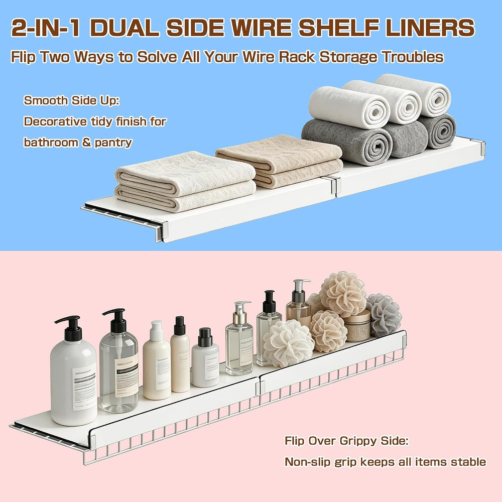 Wire Shelf Covers 24" W X 12"D,Rack Covers for Pantry Snap-On,2 Pack
