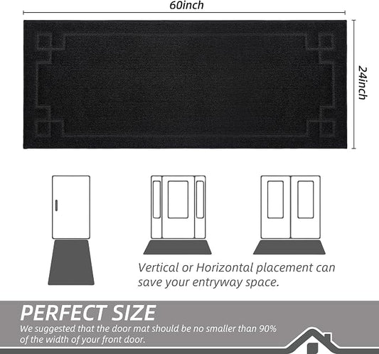 BEQHAUSE Door Mat 24" x 60", Non-Slip Door Mats Indoor Entryway Rugs Washable - Image 2