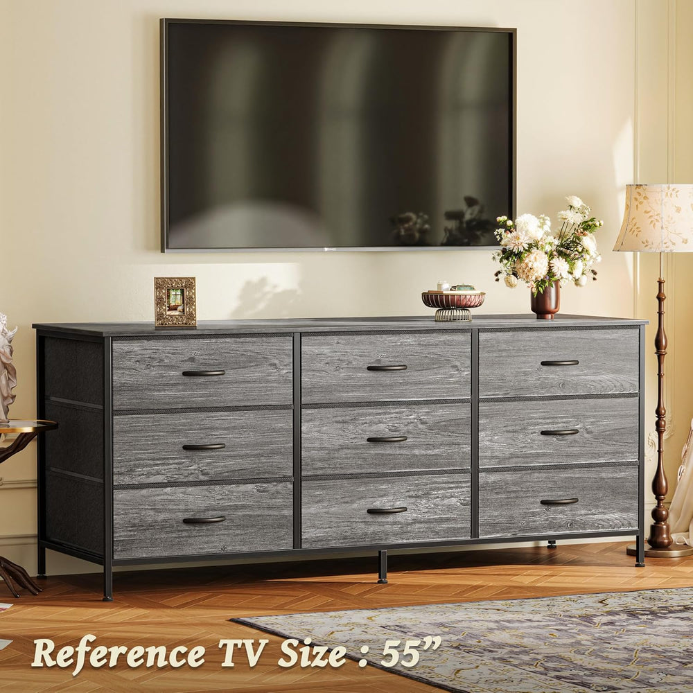 Huuger Long Dresser for Bedroom, 55 Inch TV Stand for 55, 60 Inch TV, Enterta...