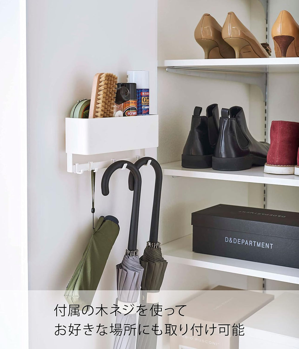 Yamazaki 5536 Hooked Shoe Shoe Storage Rack, White, Approx. W 9.4 x D 3.9 x H...
