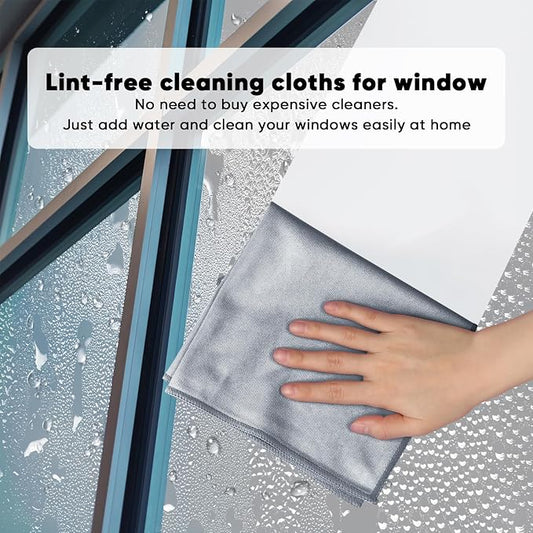 HOMEXCEL Microfiber Glass Cleaning Cloth 12 PK, Lint Free Streak Free, Reusable - Image 2
