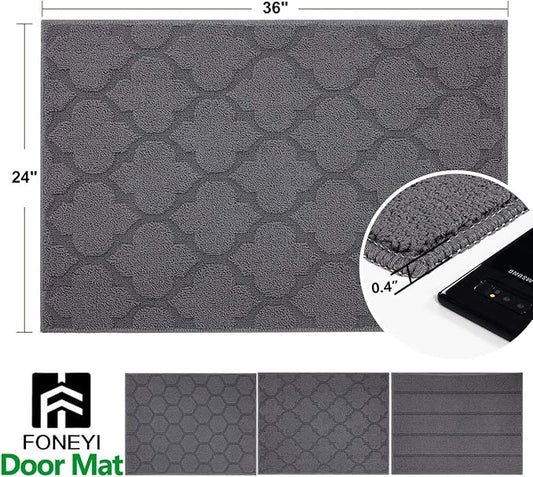 FONEYI Indoor Door Mat, Entrance Rug 24" x 36" Non-Slip Rubber Backing - Image 2