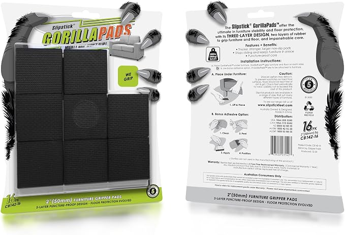 GorillaPads Non Slip Furniture Pads/Floor Gripping Pads 2 Inch Square Floor - Image 7