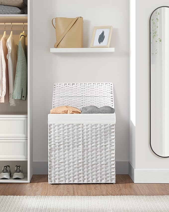 SONGMICS Laundry Hamper with Lid, 110L Clothes Hamper with 2 Removable Liner - Image 9