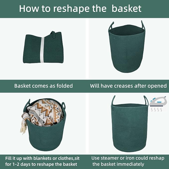 Cotton Rope Laundry Basket Hamper - Image 7
