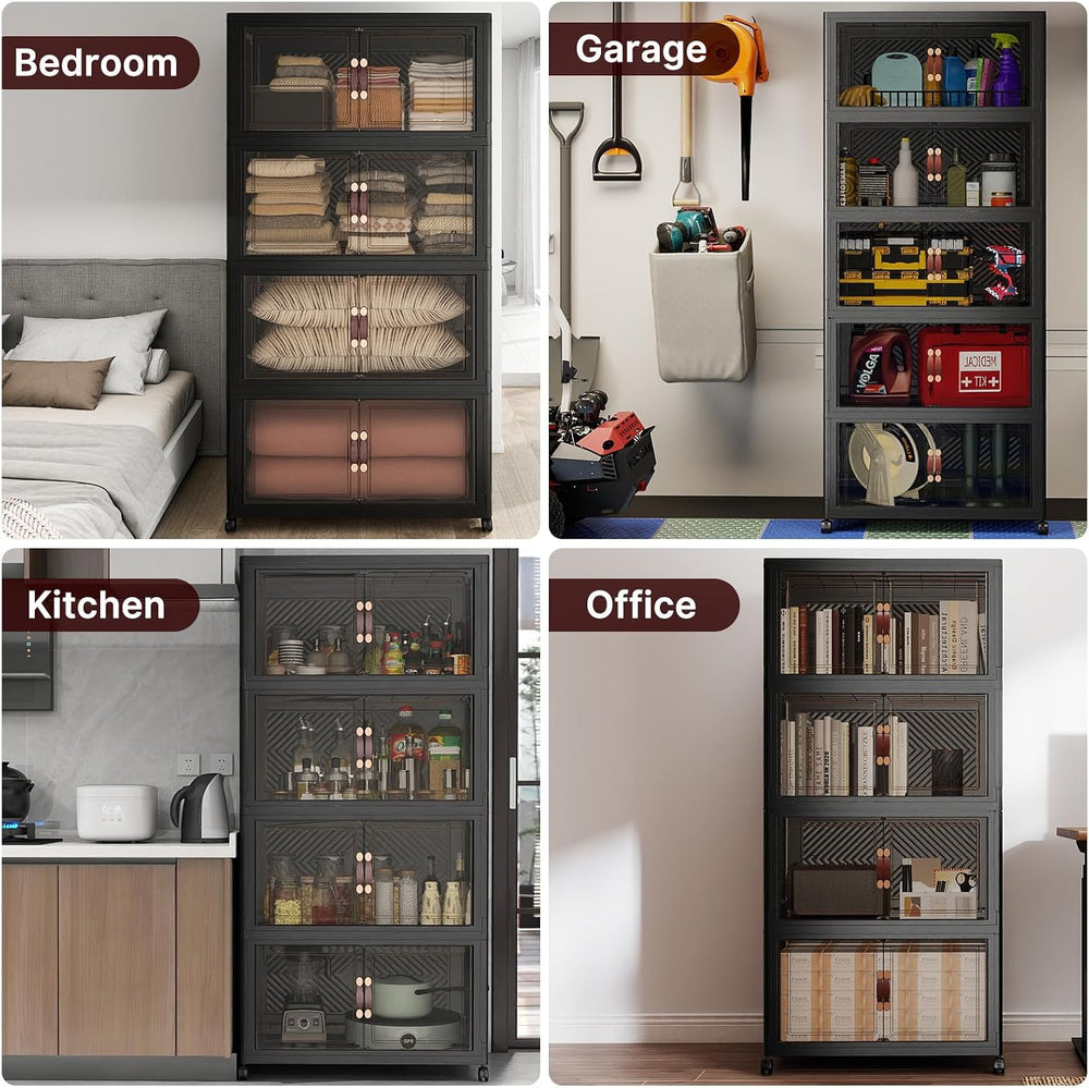 UAMFURI Stackable Storage Bins with Lids, 1440QT Lockable Storage Cabinet