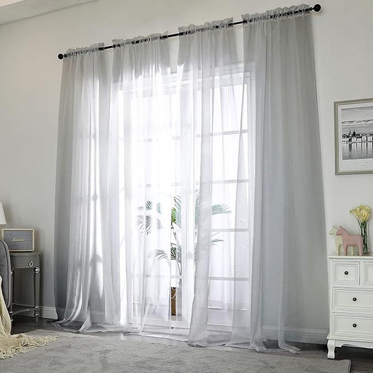 Chyhomenyc 120 Inch Long Sheer Curtains - Image 2