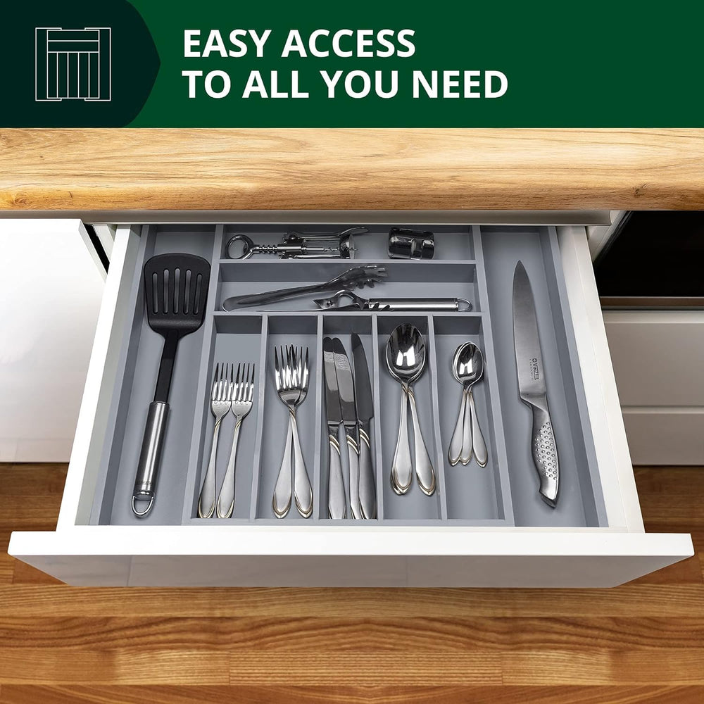 ROYAL CRAFT WOOD Luxury Bamboo Kitchen Drawer Organizer - Silverware Organize...