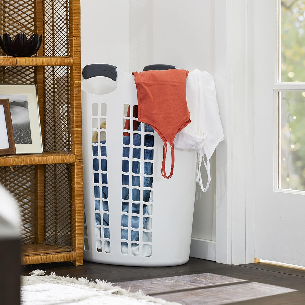 Gracious Living Easy Carry Flex Hamper, Large 87.5 Liter Lightweight Plastic ...