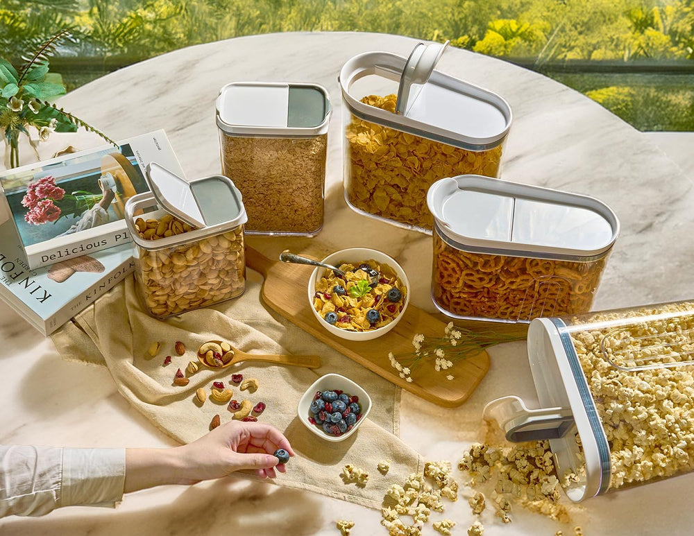 Felli Airtight Cereal Containers 2.6 Qt, Stackable BPA-Free Acrylic Cereal Di...